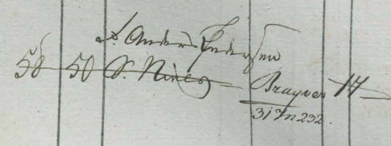 Udklip med flyttehenvisning i en hovedrulle for lægd 32 i Vejle Amt 1835