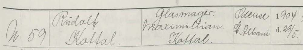 Udklip fra lægdsrulle med indførsel af en ikke-statsborger i 1922